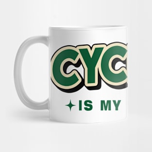 Cycling Is My Therapy Retro Style Mug